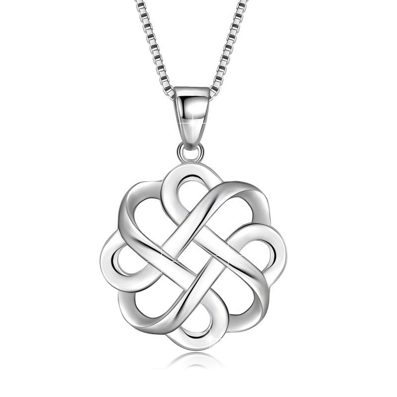 GDDX Irish Celtic Knot Pendant Necklace Sterling Silver Good Luck High Polished Necklaces for Women - Image 1